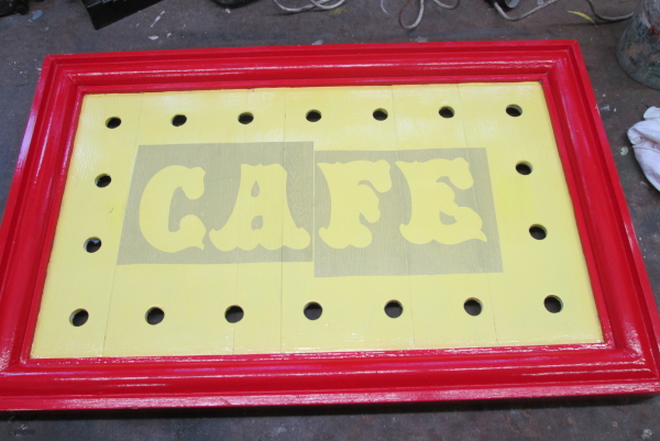 Lit cafe sign